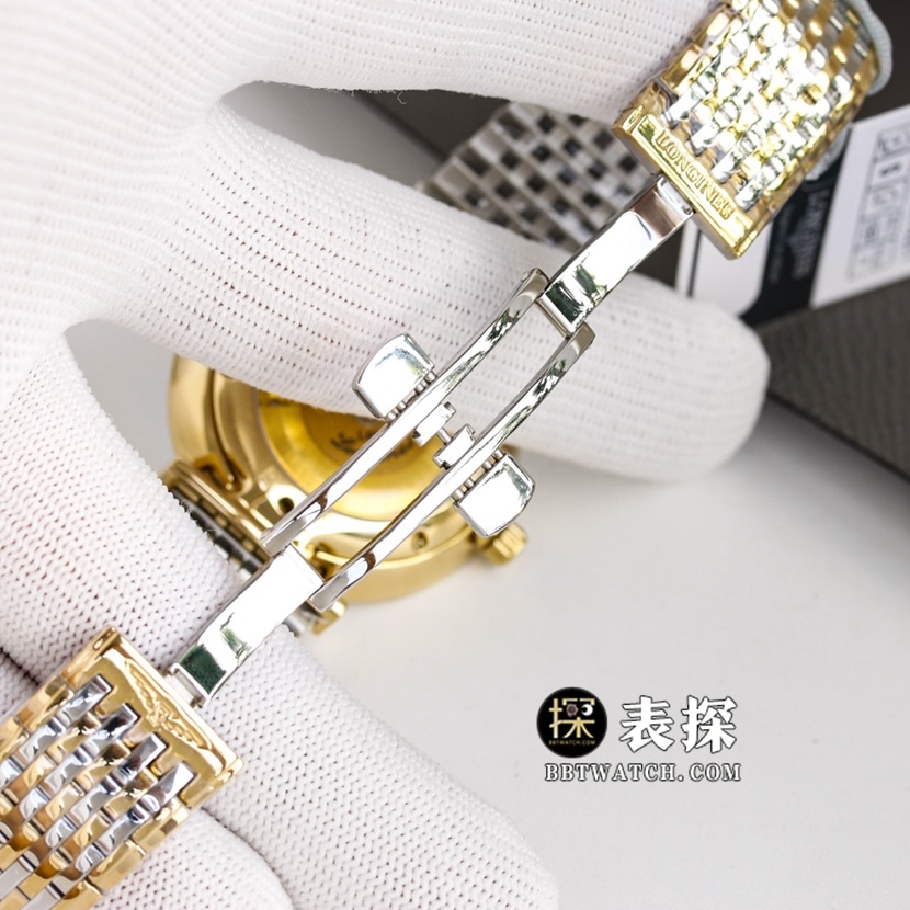 Jialan Longines 1:1replica watch white dial gold steel bracelet model L4.918.2.11.7clasp picture