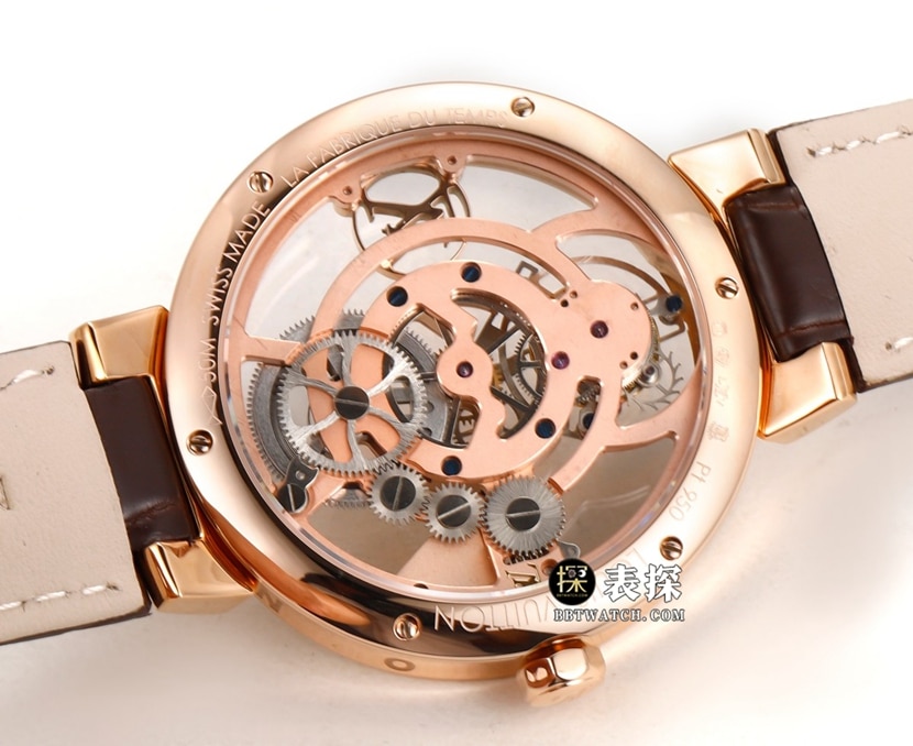 RM Men's Louis Vuitton collectible watches skeleton disk tourbillon rose gold strap models back actual picture