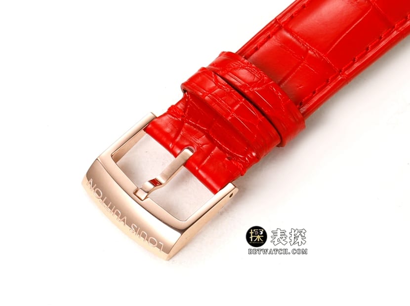 RM men's Louis Vuitton watch hollow plate tourbillon red leather strap model clasplive photos