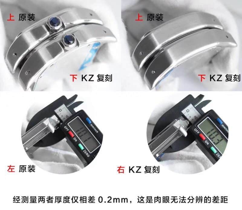 KZCartier Santos 100 Series W20106X8 Unisex Mechanical Watch True and False Comparison Evaluation Side View