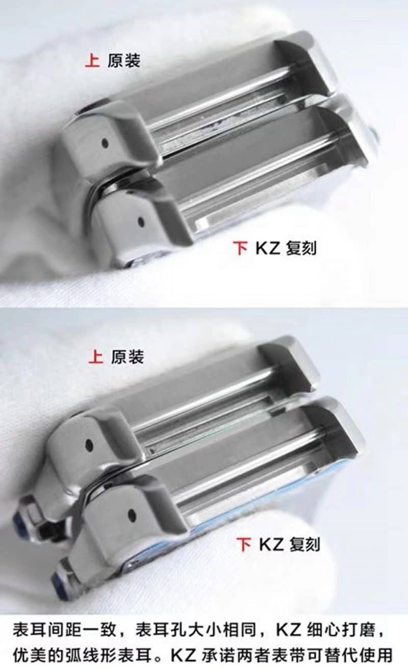KZCartier Santos 100 Series W20106X8 Unisex Mechanical Watch Authentic and Fake Comparison Evaluation Lug Picture