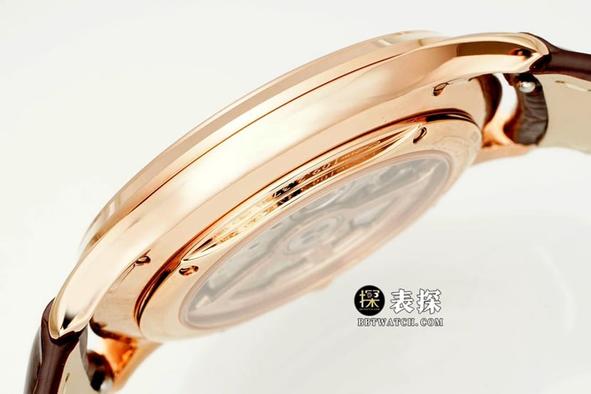 IM master Jaeger-LeCoultre1:1replica watch men's eggshell yellow plate rose goldleather strap model 1232510side live photo