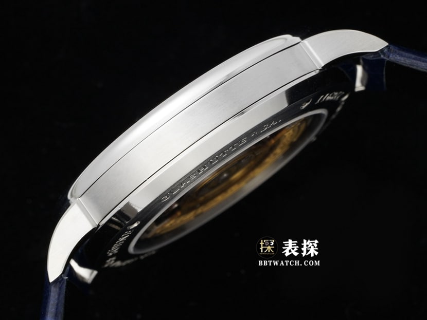F8 Saxony Lange watch blue dial leather strap model 205.086side live photo