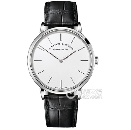 F8 Saxony Lange collectible watches Men's Silver White Plate Belt Model 211.027