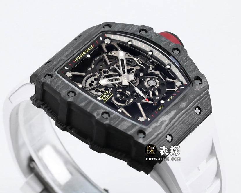 BBR RM 35-01Richard Mille1:1replica watch men's black dial white rubber front live photo