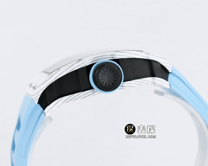 BBR RM 35-01Richard Mille1:1replica watch men's black dial blue rubber style side live photo