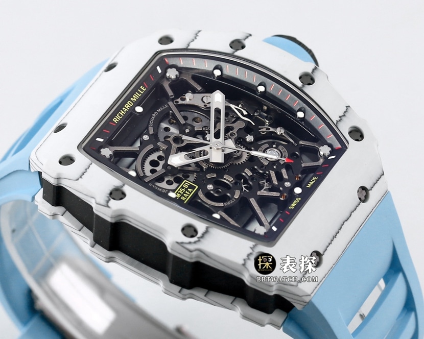BBR RM 35-01Richard Mille1:1replica watch men's black dial blue rubber front live photo
