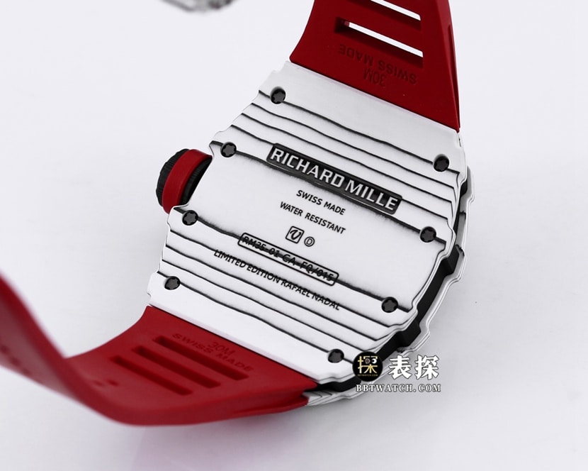BBR RM 35-01Richard Mille1:1replica watch men's black dial red rubber caseback live photo