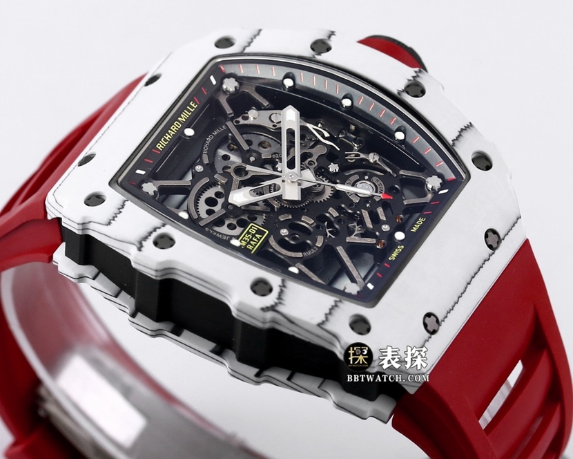 BBR RM 35-01Richard Mille1:1replica watch men's black dial red rubber front live photo