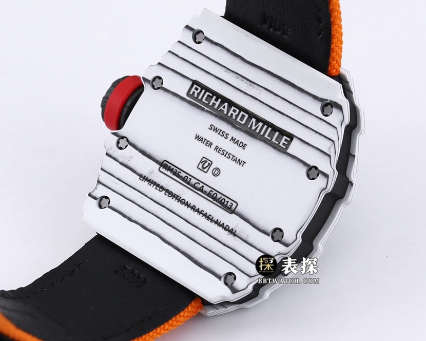 BBR RM 35-01Richard Mille1:1replica watch men's black dial orange Velcro braceletcaseback live photo
