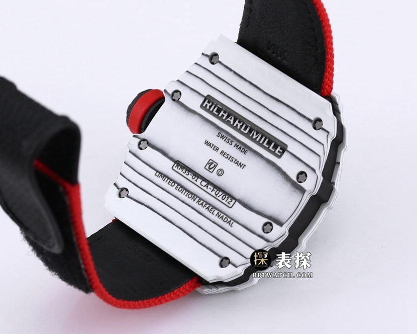 BBR RM 35-01Richard Mille1:1replica watch men's black dial red Velcro braceletcaseback live photo