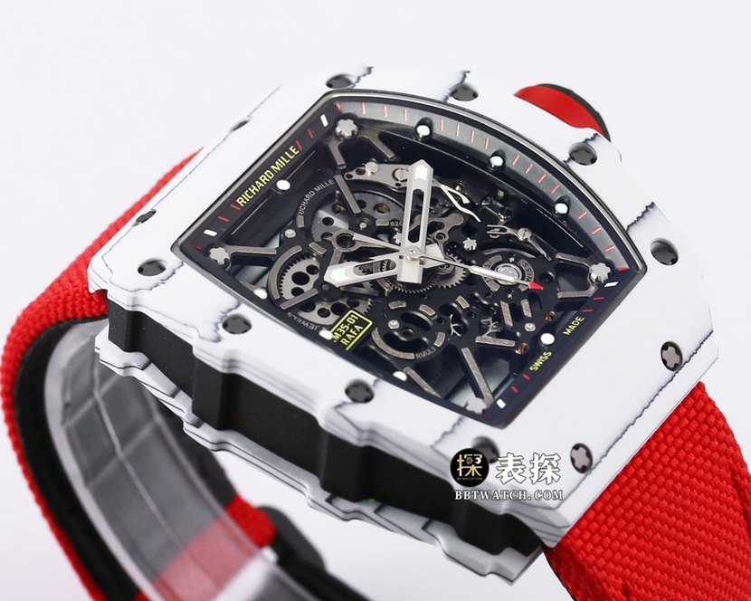 BBR RM 35-01Richard Mille1:1replica watch men's black dial red Velcro bracelet front live photo
