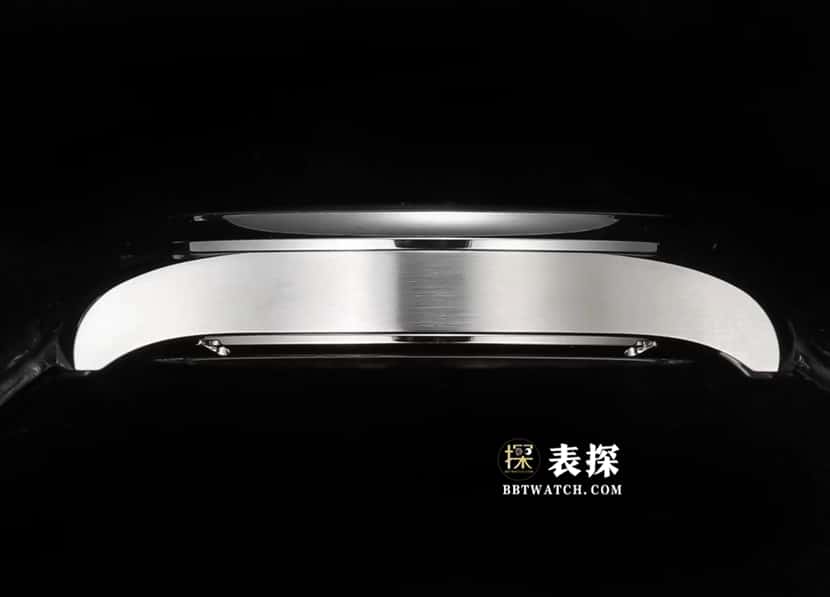 Portuguese IWC1:1replica watch men's silver white dialtourbillonleather strap model side live photo