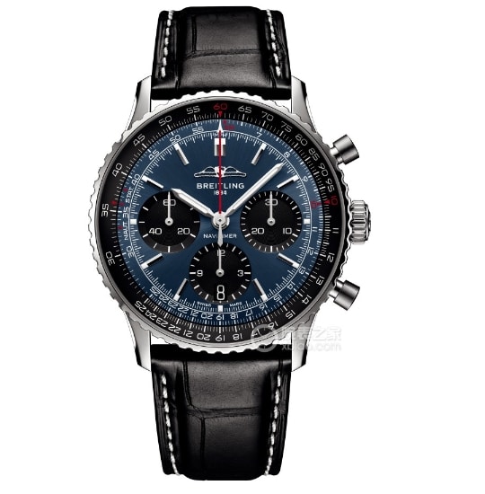 BLS Aviation Chronograph 1 Breitling Watch Men's Blue Plate Belt Model AB0139241C1P1