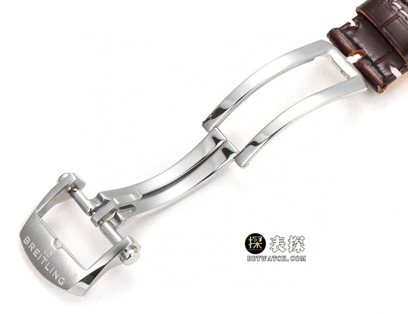 BLS aviation chronograph1Breitling1:1replica watch silver dial leather strap model AB0139211G1P1clasplive photos