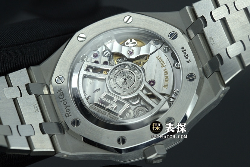 APSRoyal OakAudemars Piguet1:1replica watch black dialsteel bracelet model 15510ST.OO.1320ST.07caseback live photo