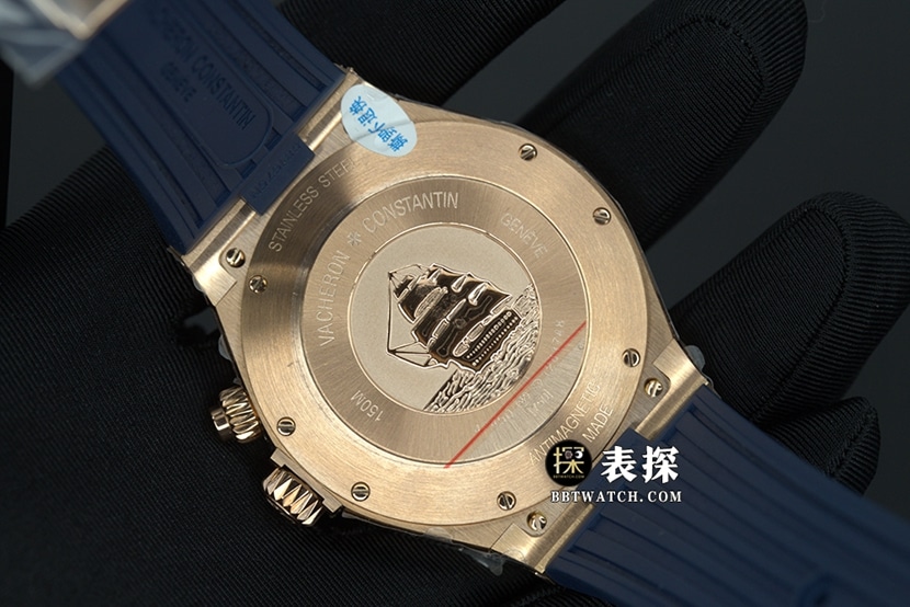 TWA travels all over the world Vacheron Constantin1:1replica watch lumeblue dialrose gold dual time zone leather strap model P47450/000A-9039caseback live photo