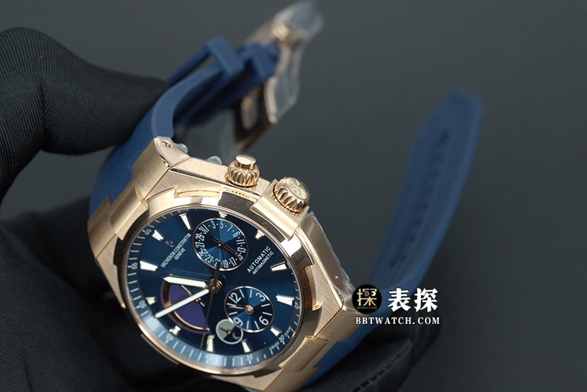 TWA Vacheron Constantin1:1replica watch lumeblue dialrose gold dual time zone leather strap model P47450/000A-9039 overall live photos