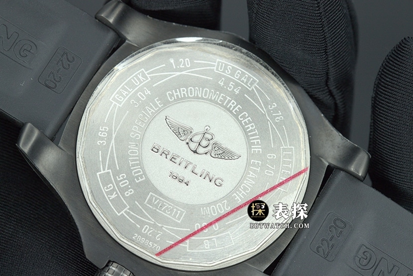 ZF Avengers Breitling1:1replica watch lumeblack dial rubber model V17311101B1W1caseback live photo