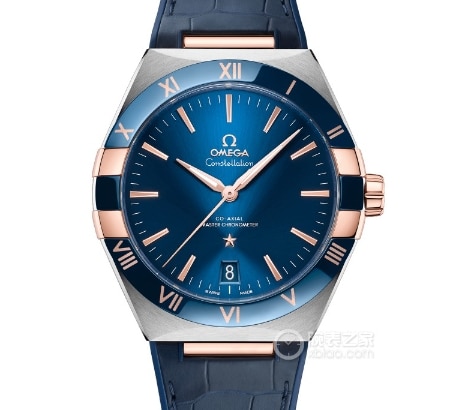 VS Constellation Omega collectible watches Blue Plate Belt Model 131.23.41.21.03.001