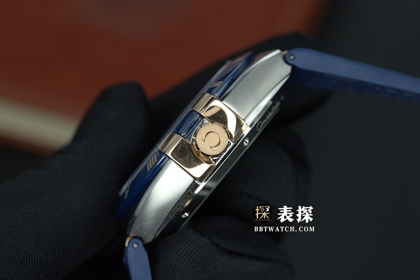 VS Constellation Omega1:1replica watch blue dialleather strap model 131.23.41.21.03.001side live photo