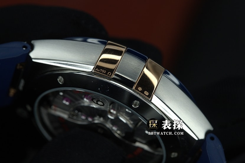 VS Constellation Omega1:1replica watch blue dialleather strap model 131.23.41.21.03.001side live photo