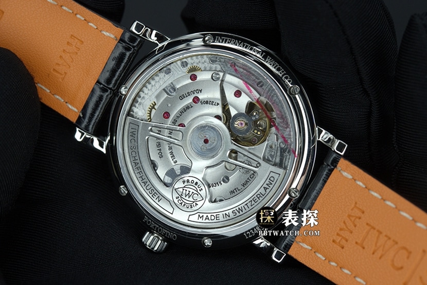 TWA Portofino IWC1:1replica watch blue dialleather strap caseback live photo