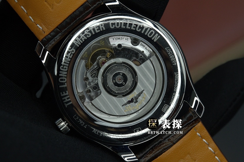KY watchmaking traditional Longines1:1replica watch silver dial blue steel hands leather strap model L2.793.4.78.3caseback live photo