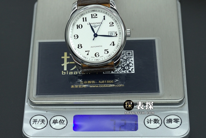 KY watchmaking traditional Longines1:1replica watch silver dial blue steel hands leather strap model L2.793.4.78.3 weight live photos