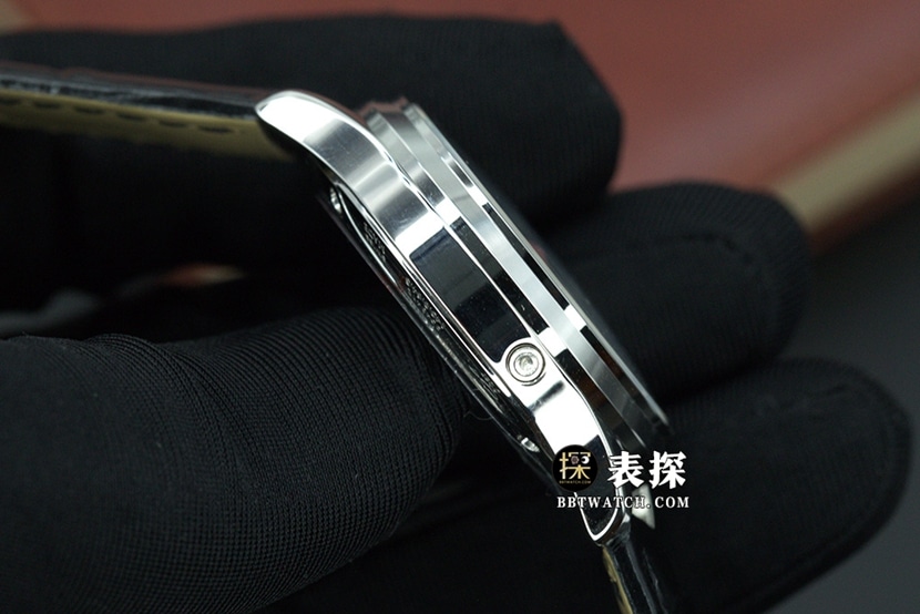 AG master Jaeger-LeCoultre1:1replica watch silver gray plate moon phaseleather strap model 1258420side live photo