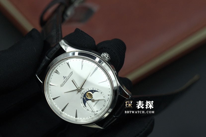 AG Master Jaeger-LeCoultre1:1replica watch silver gray plate moon phaseleather strap model 1258420 overall live photos