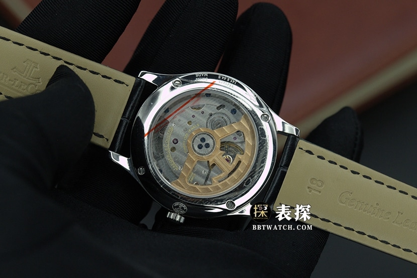 AG master Jaeger-LeCoultre1:1replica watch silver gray plate moon phaseleather strap model 1258420caseback live photo