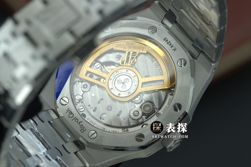 APS factory Royal OakAudemars Piguet1:1replica watch black dialsteel bracelet model 15500ST.OO.1220ST.03caseback live photo