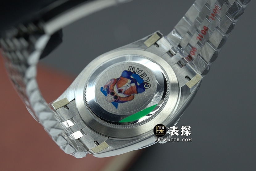 C factory DatejustRolex1:1replica watch lumeblue dial five row steel bracelet model m126334-0002caseback live photo
