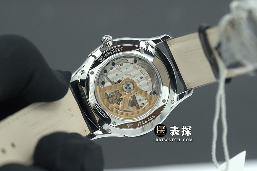 ZF Factory master Jaeger-LeCoultre1:1replica watch silver dialmoon phaseleather strap model 1368430caseback live photo