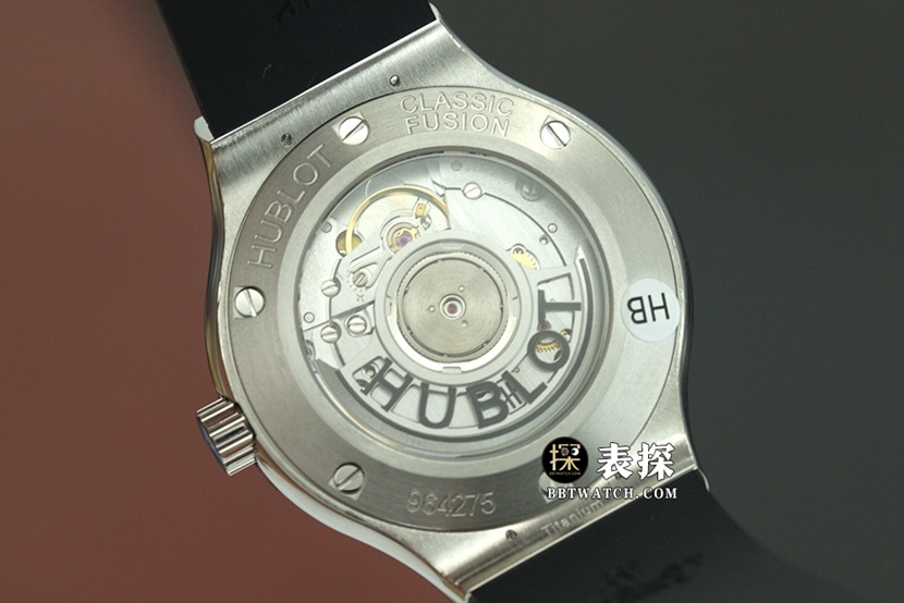 HB factory classic fusion Hublot1:1replica watch black dial rubber model 565.NX.1171.RXcaseback live photo