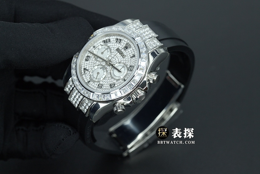 DaytonaRolex1:1replica watch diamond disc rubber model 116599 tbr overall live photos