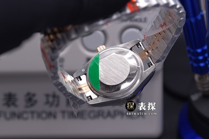 EW FactoryDatejustRolex1:1replica watch black dial gold steel bracelet model m126231-0019caseback live photo