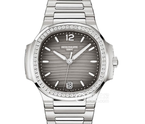 3K Factory Sports Elegant Patek Philippe collectible watches Luminous Gray and Black Diamond Encrusted Steel Strap Model 7118/1200A-011