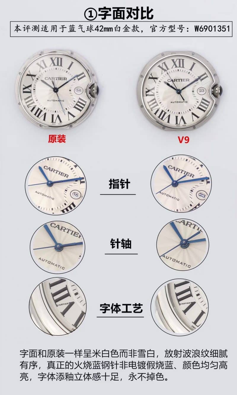 V9Cartier blue balloon large W69016Z4replica watch authenticity comparison evaluation dial picture