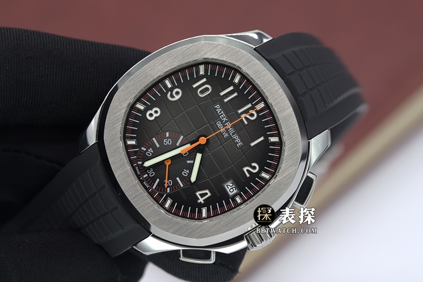 YL factory Patek Philippe men's AQUANAUT1:1super watch coffee embossed plate chronograph rubber model 5968A-001front live photo