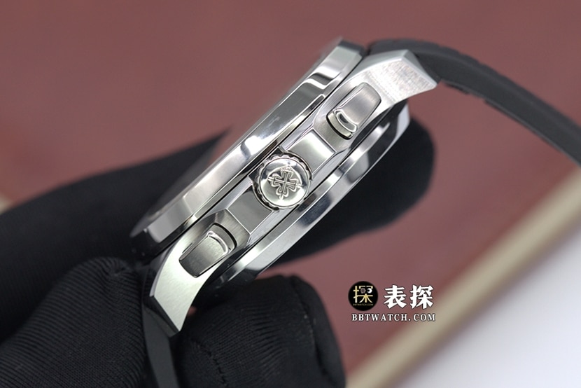 YL factory AQUANAUTPatek Philippe1:1replica watch coffee embossed plate chronograph rubber model 5968A-001side live photo