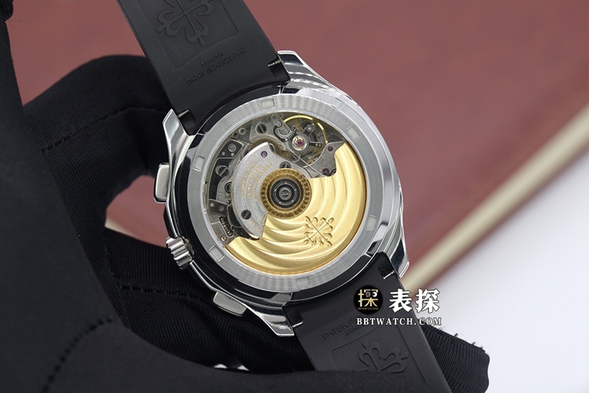 YL factory AQUANAUTPatek Philippe1:1replica watch coffee embossed plate chronograph rubber model 5968A-001caseback live photo