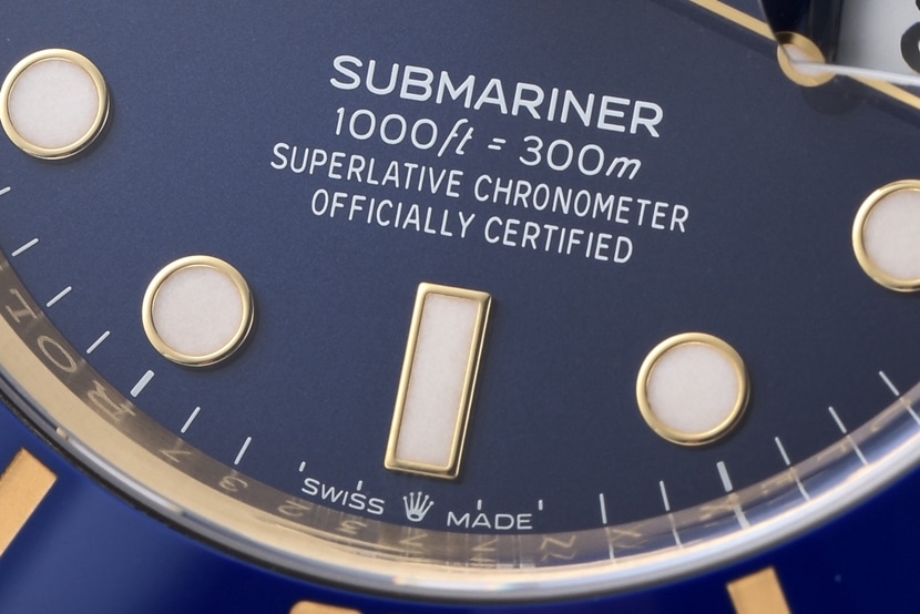 C factory SubmarinerRolex1:1replica watch deep blue dial18kyellow goldsteel bracelet model m126618lb-0002front live photo