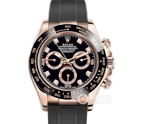 C Factory Daytona Rolex collectible watches black plate rose gold rubber model m116515ln-0057