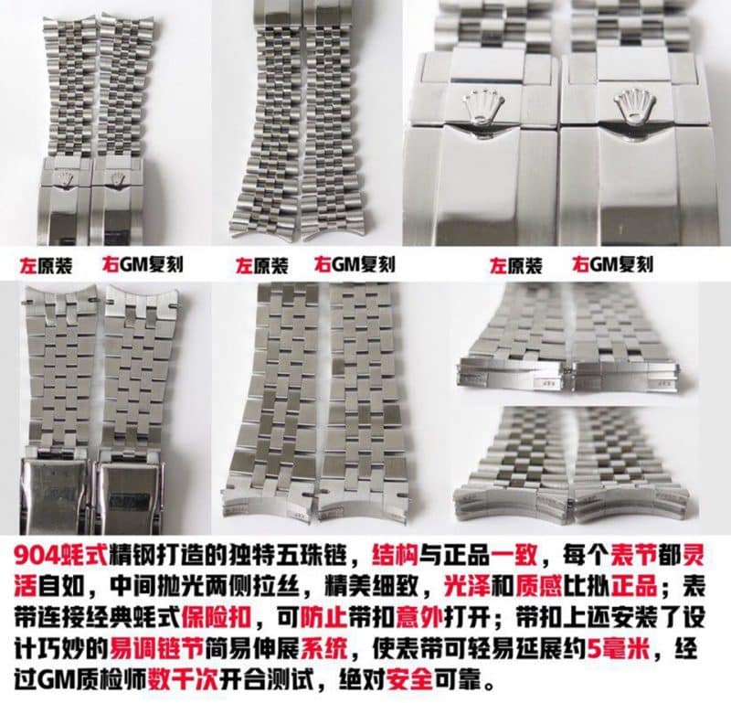 GMRolexGMT-Master Type II Series 126710BLRO-0001 Authentic and Fake Comparison Evaluation Bracelet Chart