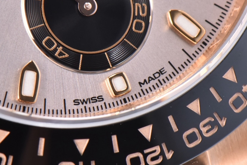 C factory DaytonaRolex1:1replica watch rose gold plate rubber model m116515ln-0059front live photo
