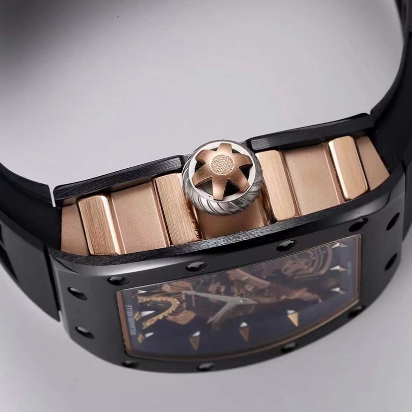 RM Factory Men's Richard Mille Watch Skeleton Dial Black Rubber RM 47 Side Real Shot Photo