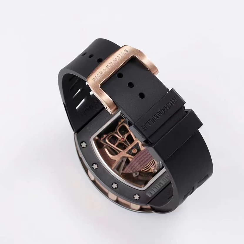 RM Factory Men's Richard Mille Watch Skeleton Dial Black Rubber Strap RM 47 Real Shot Picture