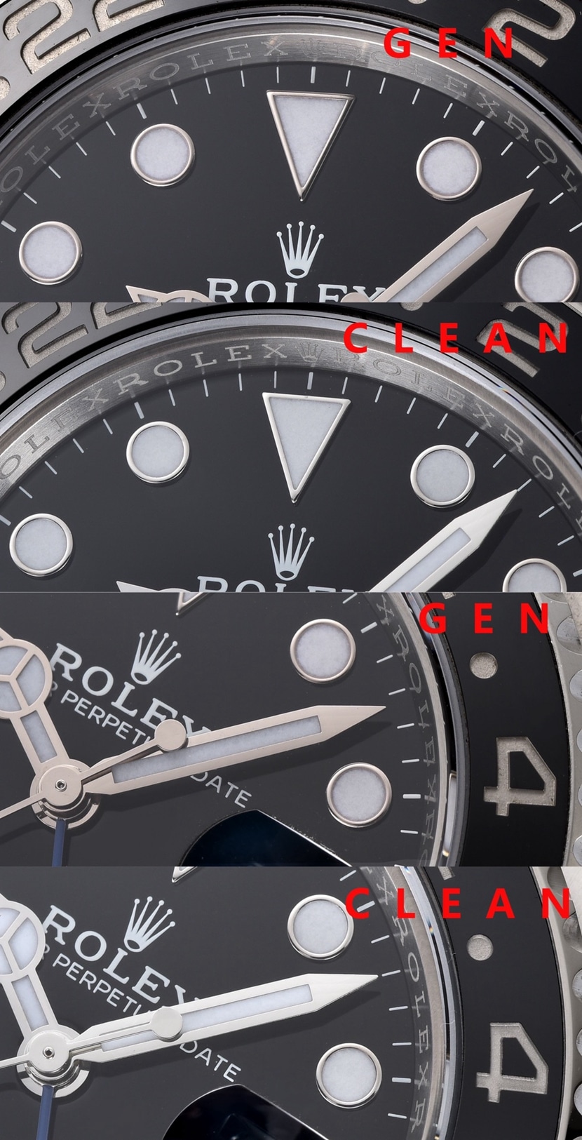 Rolex Ceiling,GMT II collectible watches,Front Comparison Picture